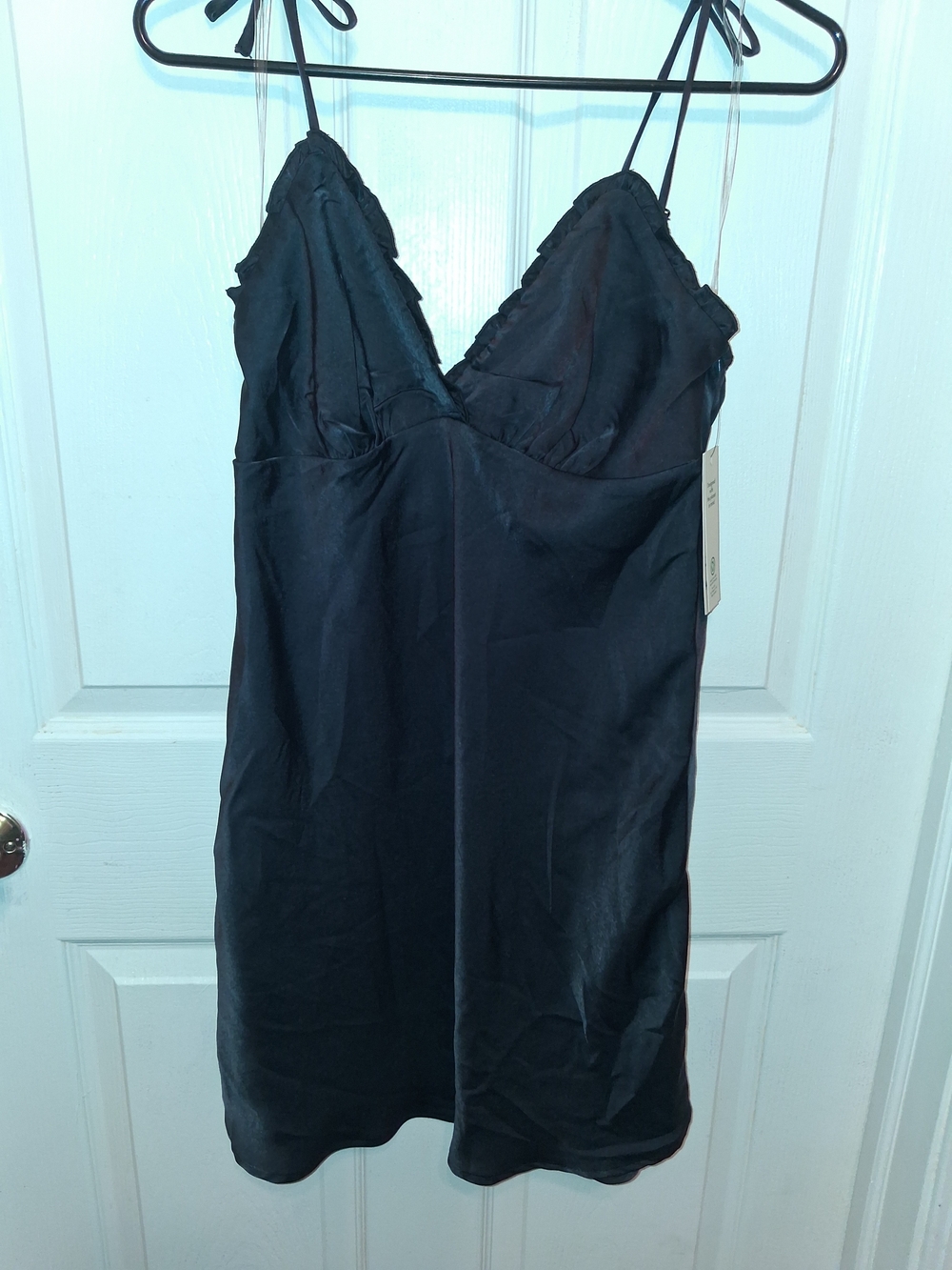 Women's Black Satin Slip Dress - Intimates